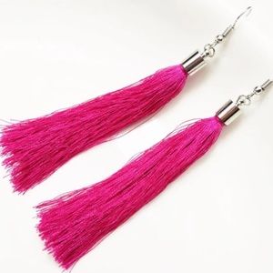 Pink Tassel Earrings